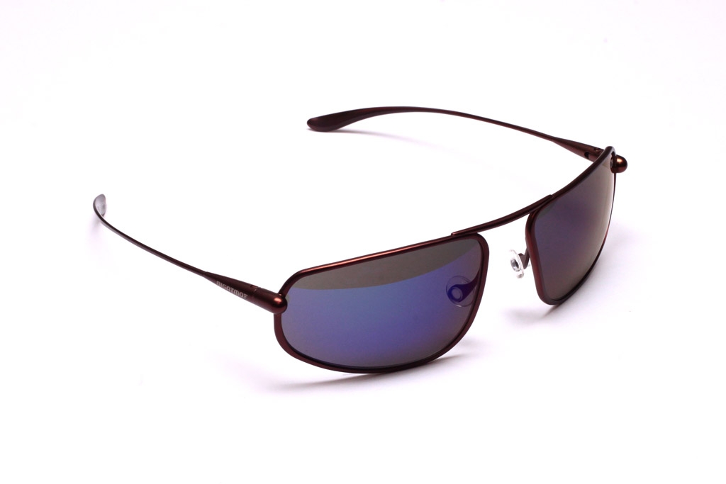Strato - Brunello Titanium Frame Iridescent Blue Mirror Grey Polarized Sunglasses