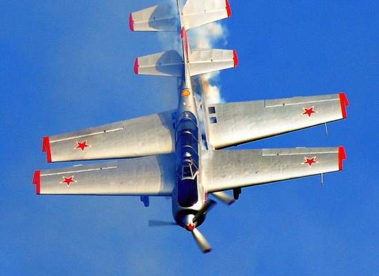 Team Yakovlevs flying close formation